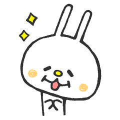 しろうさぎちゃんのゆるスタンプ。