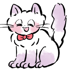 ふわふわネコちゃんのスタンプ