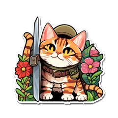 光沢のある怠惰な猫