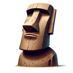 おもしろくてかわいいモアイのカートゥーン