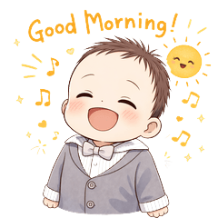 蝶ネクタイの小さな紳士の丁寧なご挨拶