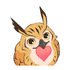 フクロウスタンプ ミミズクくん！