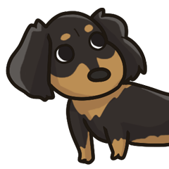 ダックスフンド大好きスタンプ（黒タン）