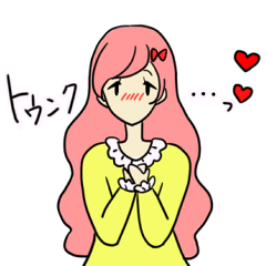 ゆるくてかわいい女の子のスタンプ