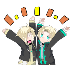 灰色双子スタンプ