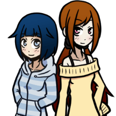 茉幌と莉久のスタンプ