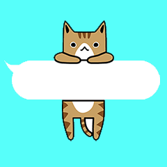 メッセージ抱っこ猫ステッカー