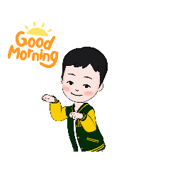 たっちゃんのおはようとおやすみスタンプ