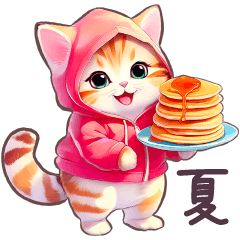 毎日使える パーカーねこ 夏 日常 アニメ