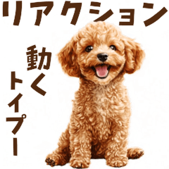 トイプードルの動くリアクション・スタンプ