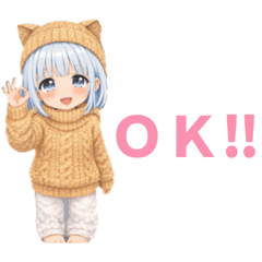 猫耳帽子娘の日常☆ショートヘア。#女の子