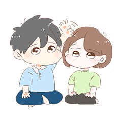 もちもち顔のカップル