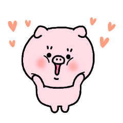 かわいいぶたのぷーこちゃんスタンプ