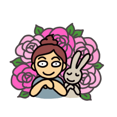 おばさんかわいいスタンプ