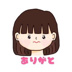 愛依が作ったボブの女の子のスタンプ