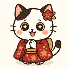 かわいい和柄猫