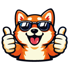 アメリカン風クール柴犬スタンプ日常会話