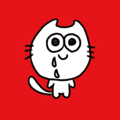 なにか言いたげに下膨れてる白猫