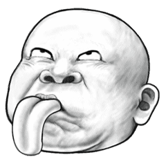 スキンヘッドの表情