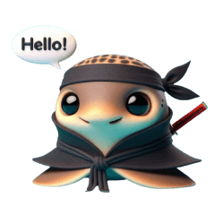 かわいい忍者のエイのスタンプ 002