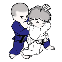 【大きめ文字】グレーヘアの男の子（柔道）