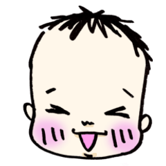 ばぶばぶスタンプ（モデルは2ヶ月の息子）