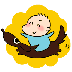 赤ちゃんと犬 育児スタンプ