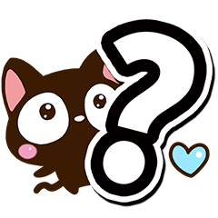 小さい黒猫スタンプ【白大字】