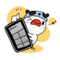 パンダ帽をかぶった文鳥〜ごはん行こう編