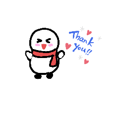 冬のスタンプ  雪だるま