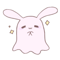 表情豊かなうさぎのおばけスタンプ