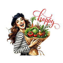 おしゃれパリジェンヌが持つ野菜ブーケ