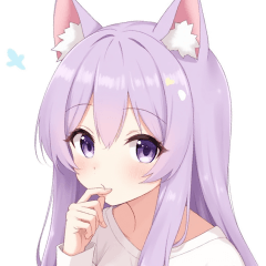 毎日使える♡パープル猫ちゃんBIGスタンプ