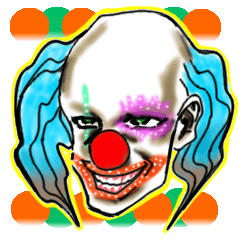 笑い叫び悩むピエロ