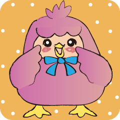 鳥 っこ　桃色　冬の心づかい