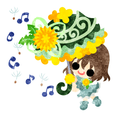 可愛いタンポポの小人たち