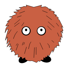 もじゃもじゃのあいさつスタンプ