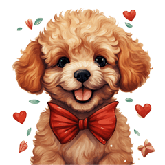 冬！トイプードルの子犬スタンプ