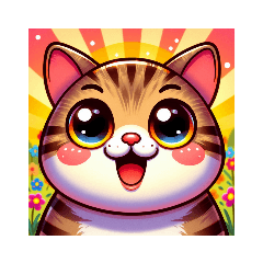 マンガ風いろんなネコ