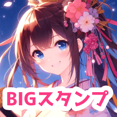 刀を持った女の子BIGスタンプ夜桜ver〈春〉