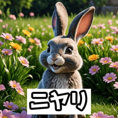 ふわふわウサギの感情スタンプ