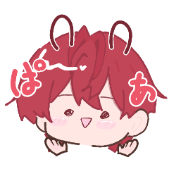 表情豊かなうさぎさん（赤）