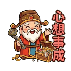 Cute Earth God: Lucky Wealth Stickers