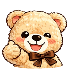ぬいぐるみのクマのイラストスタンプ