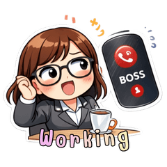 Office girl  work and smile