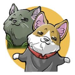 細目の動物スタンプ