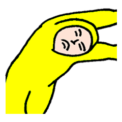 珍しいポーズで感情表現するタイツの人