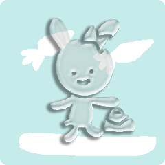 ぷるぷるつやつや！うさぎ透明シール