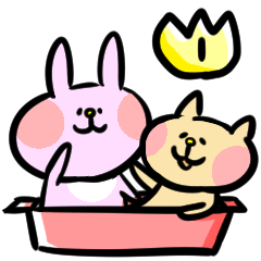 ねことうさぎのスタンプ～その１～