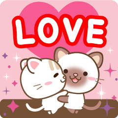 大人のためのねこの飛び出すラブスタンプ